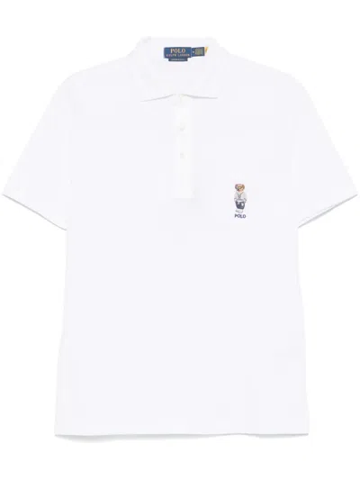 Polo Ralph Lauren Polo Bear-patch Polo Shirt In White