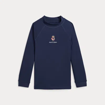 Polo Ralph Lauren Kids' Polo Bear Performance Rash Guard In Newport Navy