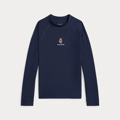 Polo Ralph Lauren Kids' Polo Bear Performance Rash Guard In Newport Navy