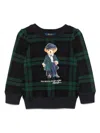 Polo Ralph Lauren Polo Bear Plaid Sweatshirt In Black