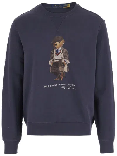 POLO RALPH LAUREN POLO RALPH LAUREN POLO BEAR PRINT COTTON BLEND SWEATSHIRT