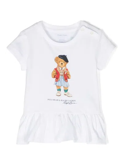 Polo Ralph Lauren Babies' Polo Bear-print Cotton T-shirt In White