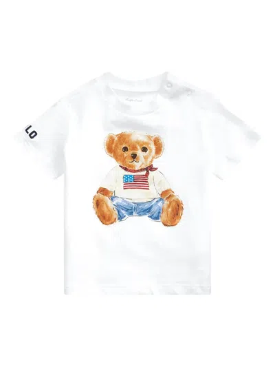 Polo Ralph Lauren Babies' Polo Bear Cotton Jersey Tee In White