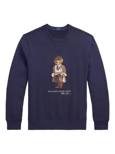 Polo Ralph Lauren Polo Bear-print Sweatshirt In Blue