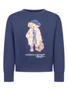 Polo Ralph Lauren Polo Bear-print Sweatshirt In Blue