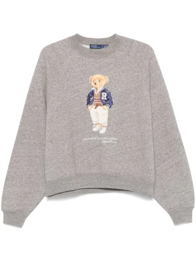 Polo Ralph Lauren Polo Bear-print Sweatshirt In Grey