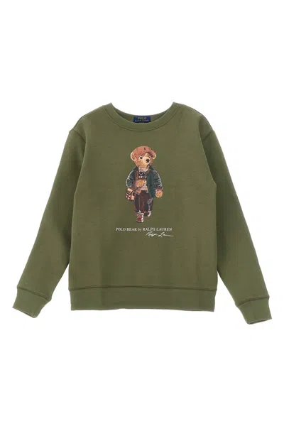 Polo Ralph Lauren 'polo Bear' Print Sweatshirt In Green