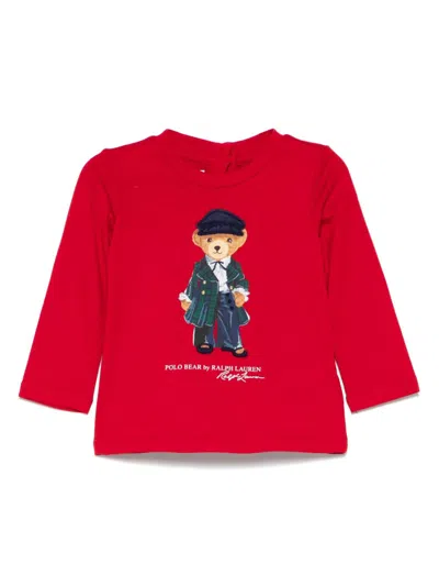 Polo Ralph Lauren Babies' Polo Bear-print T-shirt In Red