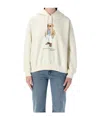 Polo Ralph Lauren Bear Hoodie Top Graphic Print Ribbed Cuffs In White