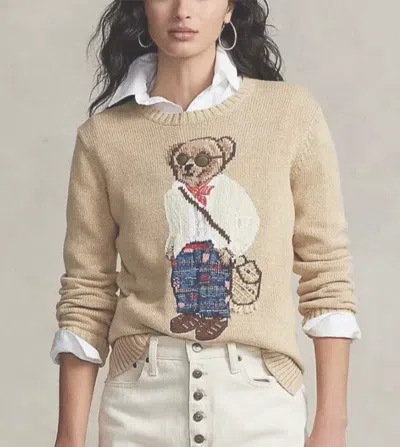 Pre-owned Polo Ralph Lauren Polo Bear Ralph Lauren Women's Wool Sweater Size S/m/l Beige Color