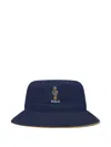 Polo Ralph Lauren Polo Bear Reversible Twill Bucket Hat In Blue
