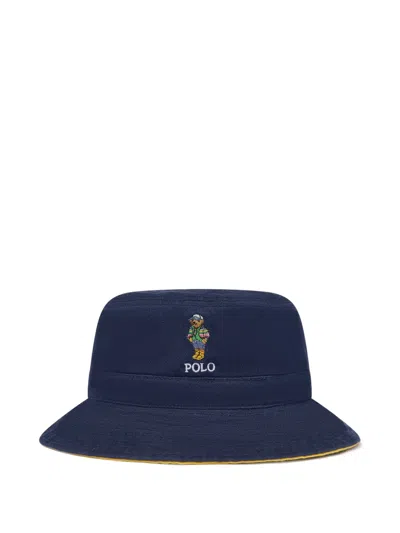 Polo Ralph Lauren Babies' Polo Bear Reversible Bucket Hat In Blue