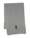 Polo Ralph Lauren Polo Bear Ribbed Knit Scarf In Andover Heater
