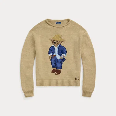 Polo Ralph Lauren Beige Polo Bear Roll-neck Sweater
