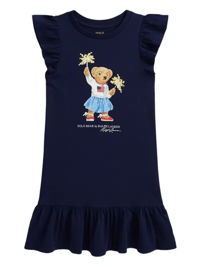 POLO RALPH LAUREN POLO BEAR RUFFLED-SLEEVE DRESS