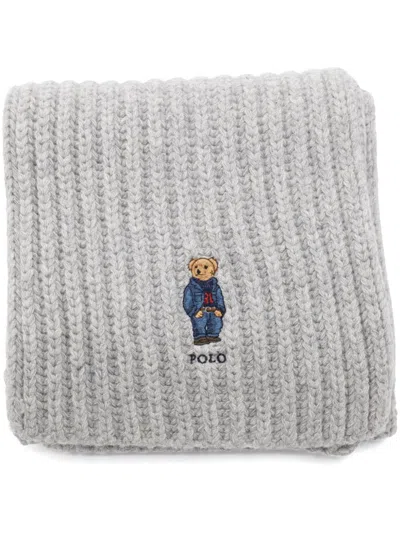 Polo Ralph Lauren Polo Bear Scarf In Grey