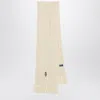 Polo Ralph Lauren Cable-knit Bear-embroidered Scarf In Neutral