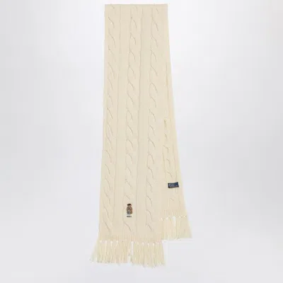 POLO RALPH LAUREN POLO RALPH LAUREN  POLO BEAR SCARF IN CREAM WOOL