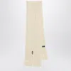 Polo Ralph Lauren Cable-knit Bear-embroidered Scarf In Neutral