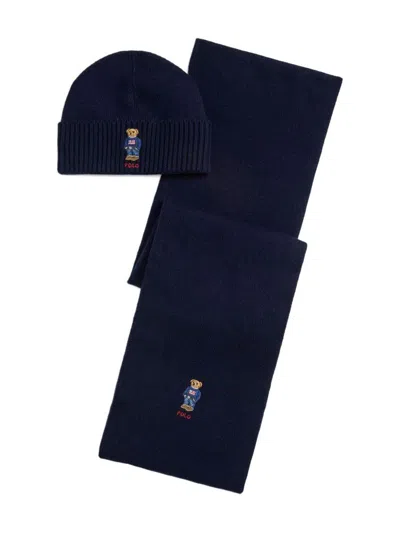 Polo Ralph Lauren Polo Bear Set In Blue