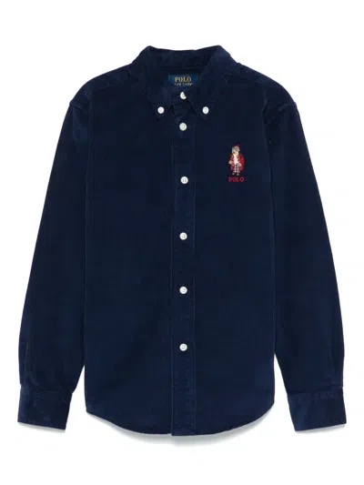 Polo Ralph Lauren Kids' Polo Bear Shirt In Blue
