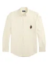 Polo Ralph Lauren Brushed Oxford Novelty Bear Sport Shirt In Neutral