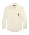 Polo Ralph Lauren Brushed Oxford Novelty Bear Sport Shirt In Neutral