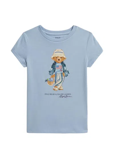 Polo Ralph Lauren Kids' Polo Bear Short-sleeved T-shirt In Blue