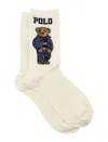 Polo Ralph Lauren Americana Bear Cotton Blend Crew Socks In Ivory