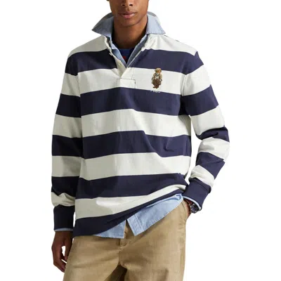 Polo Ralph Lauren Polo Bear Stripe Rugby Shirt In Multi