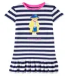 Polo Ralph Lauren Polo Bear Striped Cotton Polo Dress In Blue