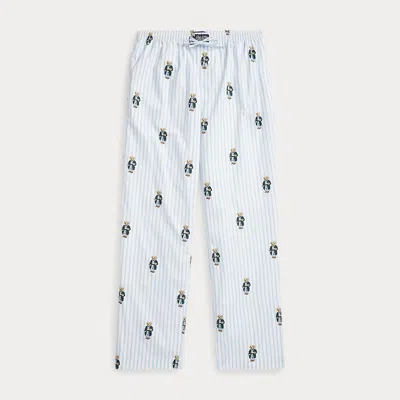 Polo Ralph Lauren Polo Bear Striped Cotton Pyjama Trouser In Multi
