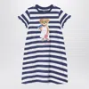 Polo Ralph Lauren Striped Polo Bear Cotton Tee Dress In Multicolor