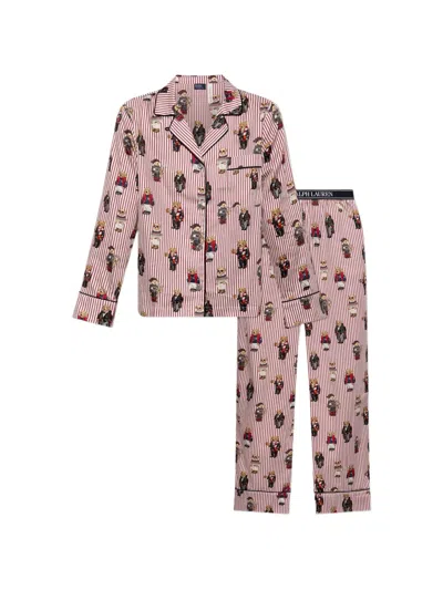 Polo Ralph Lauren Madison Printed Pajama Set In Bear Red In Neutral
