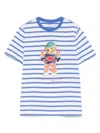 Polo Ralph Lauren Polo Bear Striped Cotton Jersey Tee In Blau