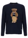 Polo Ralph Lauren Mens Bear Navy Polo Bear Graphic-embroidered Linen And Cotton-blend Jumper In Blue