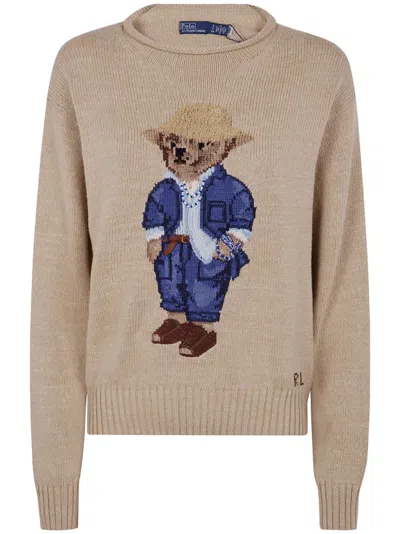 Polo Ralph Lauren Polo Bear Sweater In Sand