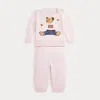 Polo Ralph Lauren Polo Bear Sweater & Pant Set In Morning Pink