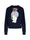 Polo Ralph Lauren Blue Cotton Polo Bear Sweater In Blue