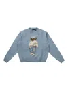 Polo Ralph Lauren Bear Graphic Knit Crew Neck In Blue