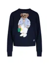 Polo Ralph Lauren Polo Bear Cotton Crewneck Jumper In Blue