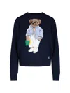 Polo Ralph Lauren Womens Polo Bear Embroidered Wool And Cashmere Jumper Hunter Navy In Blue