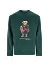 Polo Ralph Lauren Bear Graphic Crew Neck Sweatshirt In Green