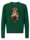 Polo Ralph Lauren Crew Neck Knit Sweater With Ribbed Textures In Green