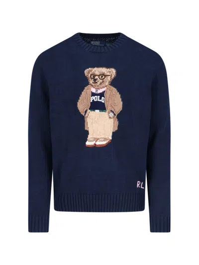 POLO RALPH LAUREN POLO RALPH LAUREN "POLO BEAR" SWEATER – NAVY