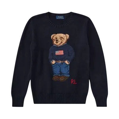 Pre-owned Polo Ralph Lauren Polo Bear Sweater 'navy' | Blue | Women's Size S