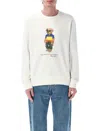 Polo Ralph Lauren White Cotton Blend Polo Bear Sweatshirt In White