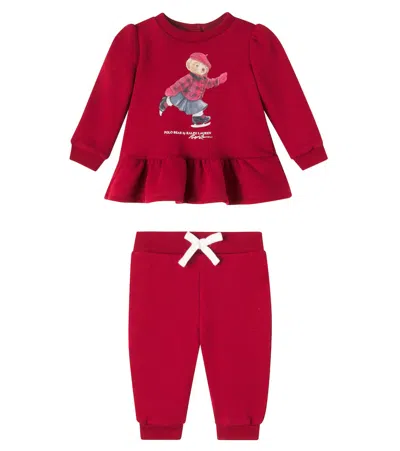 Polo Ralph Lauren Polo Bear Sweatshirt And Sweatpants Set In Red