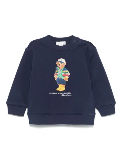Polo Ralph Lauren Babies' Polo Bear-print Sweatshirt In Blue