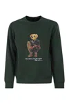 Polo Ralph Lauren Bear Graphic Crew Neck Sweatshirt In Green